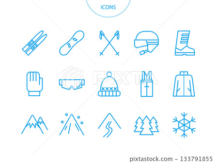 滑雪圖示象形圖向量圖集 133791855