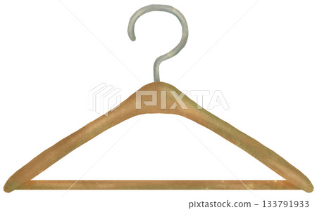 簡單的木製衣架插圖 簡單的木製衣架插圖 133791933