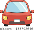 A round, toy-like red car_front 133792646