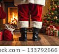 Santa Claus' feet before he sets off to deliver presents to children all over the world 133792666