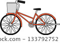 simple red bicycle illustration 133792752