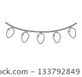 Christmas Lights Garland Outline for Festive Holiday Coloring Designs 133792849
