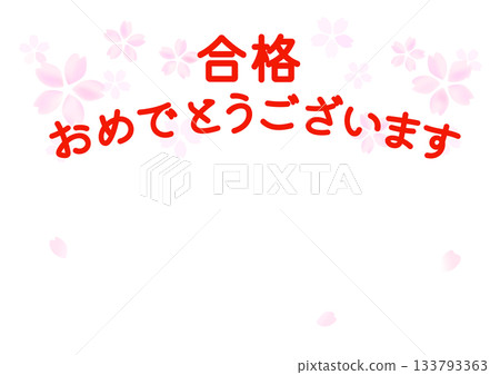 Congratulations on your passing the exam cherry blossom background material 133793363