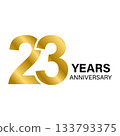 23 years anniversary gold icon vector for graphic design, logo, website, social media, mobile app, UI illustration 133793375
