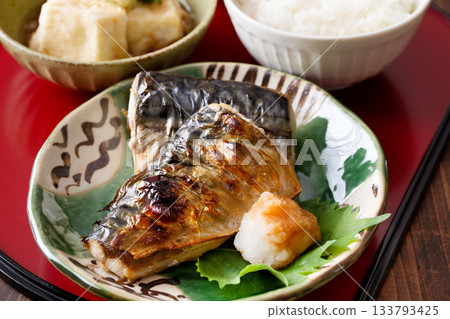Grilled salted mackerel Grilled salted mackerel 133793425