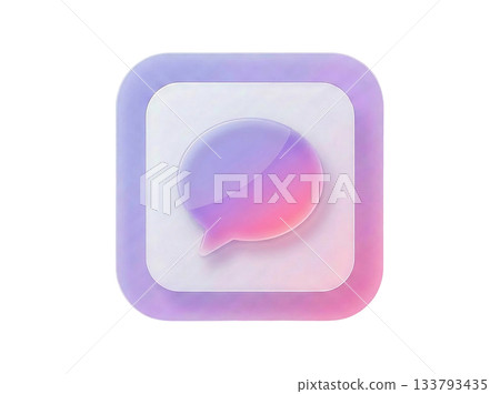 3D 粉彩漸層對話氣泡與聊天圖標 133793435