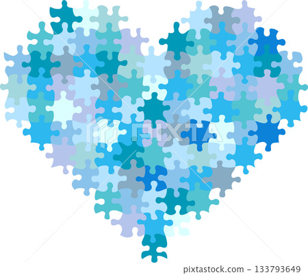 Jigsaw Puzzle Heart Blue Jigsaw Puzzle Heart Blue 133793649