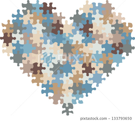 Jigsaw Puzzle Heart Grayish Brown Jigsaw Puzzle Heart Grayish Brown 133793650