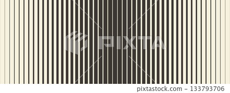 Retro linear halftone gradation texture. Parallel repeating stripe transition background. Fading thick to thin line gradient pattern. Wide vertical strip wallpaper with Doppler effect concept. Vector  133793706