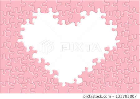 粉紅色心型拼圖 粉紅色心型拼圖 133793807