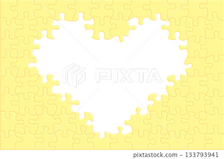 Jigsaw Puzzle Heart Frame Yellow 133793941