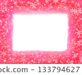 雪花和紅色水彩邊框，季節性背景素材 133794627