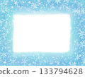 雪花和淺藍色水彩邊框，季節性背景素材 133794628