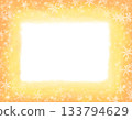 雪花和橙色水彩邊框，季節性背景素材 133794629