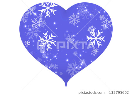 一幅淺藍色心形插圖,周圍環繞著雪花和光線 一幅淺藍色心形插圖,周圍環繞著雪花和光線 133795602