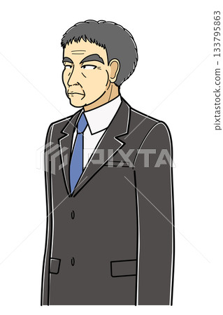 身穿西裝的中年男子，面向左側（上半身） 133795863