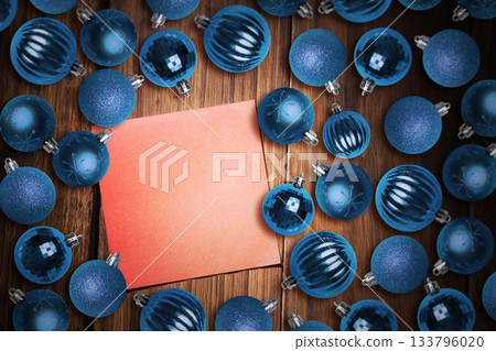 Christmas baubles on table 133796020