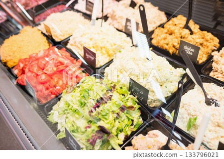 Vegetables in containers at supermarket Vegetables in containers at supermarket 133796021