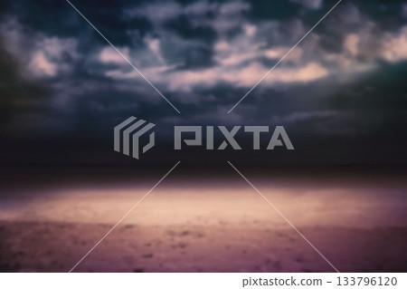 Scenic view of beach against storm clouds 133796120