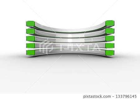 Green and white curved structure 133796145