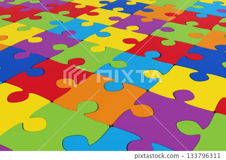 Colorful jigsaw puzzle piece Colorful jigsaw puzzle piece 133796311