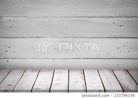 Whitewashed wooden backdrop showing flat design studio with floor planks and wall panels Whitewashed wooden backdrop showing flat design studio with floor planks and wall panels 133796336