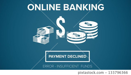 Online banking text on blue display Online banking text on blue display 133796366