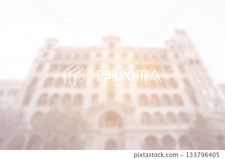 Front of building with bright light Front of building with bright light 133796405