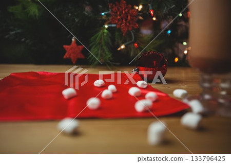 Decoration on table during christmas time Decoration on table during christmas time 133796425