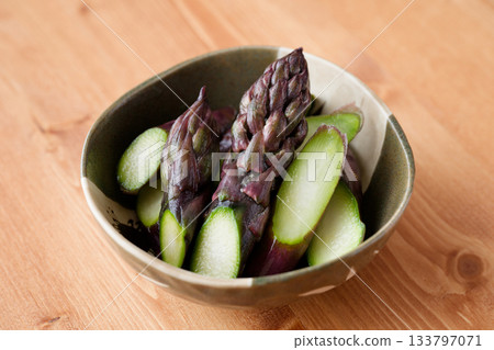 Pickled purple asparagus 133797071