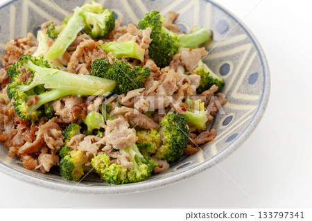 Broccoli and pork stir fry Broccoli and pork stir fry 133797341