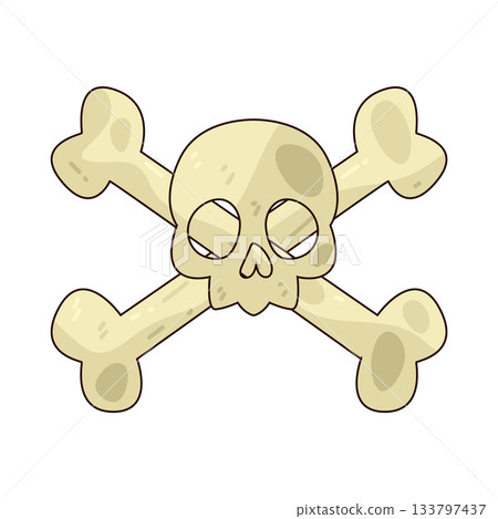 illustration of Skull and Crossbones 133797437