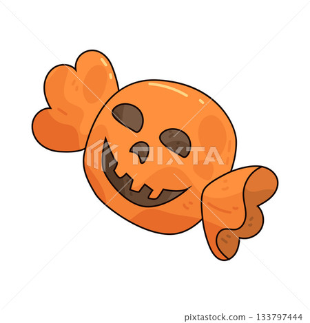 illustration of Halloween Wrapped Candy 133797444