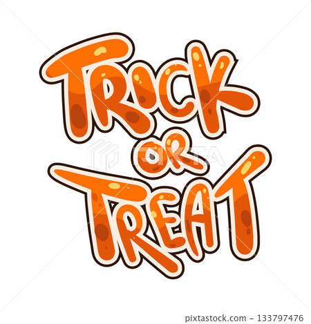 illustration of Trick or Treat  Text  133797476