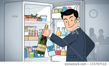 Champagne in the office! A secret pleasure at 3 PM 133797518