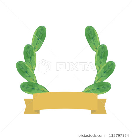 Laurel ranking ribbon illustration 133797554