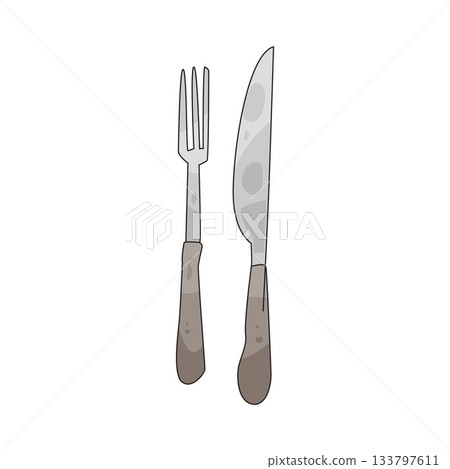 illustration of Fork and Knife 133797611