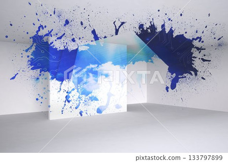 Splash showing cloud computig 133797899