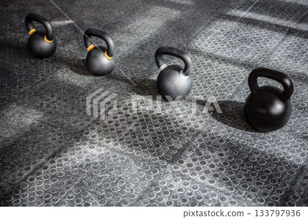 Kettlebells in the studio Kettlebells in the studio 133797936