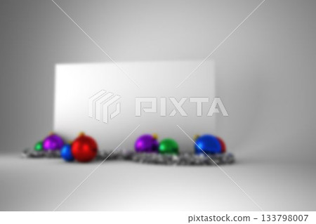 Blurry poster with christmas baubles 133798007