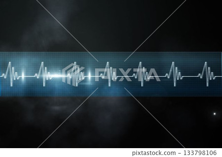 ECG line in blue and black 133798106