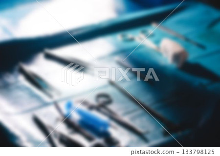 Surgical tools on the table Surgical tools on the table 133798125