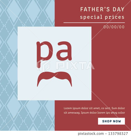 Text and mustache on greeting card Text and mustache on greeting card 133798327