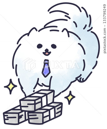 一隻收入不錯的博美犬 一隻收入不錯的博美犬 133799249