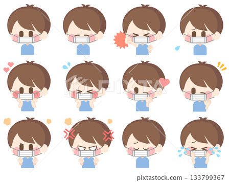 Normal boy wearing a mask (Set 01) Normal boy wearing a mask (Set 01) 133799367