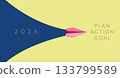 a paper plane launch to New Year 2026 with new year target, to the text plan, action and goal, symbolize new year targets, fresh starts, change, new beginnings, and the passage of time 133799589
