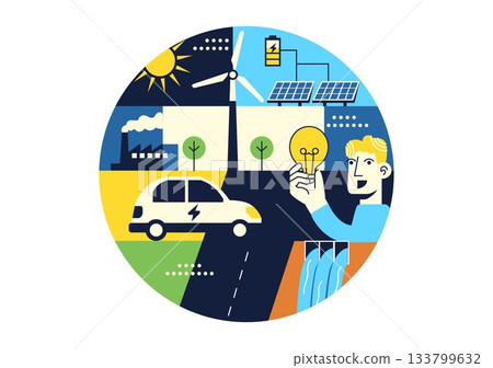 Clean Energy Innovation Vector Illustration Showcasing Modern Sustainable Design Powered By Renewable Sources And Hydroelectricity Technology Clean Energy Innovation Vector Illustration Showcasing Modern Sustainable Design Powered By Renewable Sources And Hydroelectricity Technology 133799632