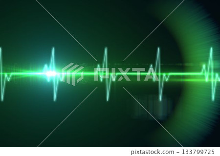 ECG line in black and green ECG line in black and green 133799725