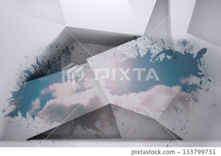 Splash showing cloudy sky 133799731