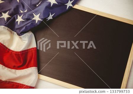 American flag on chalkboard American flag on chalkboard 133799733
